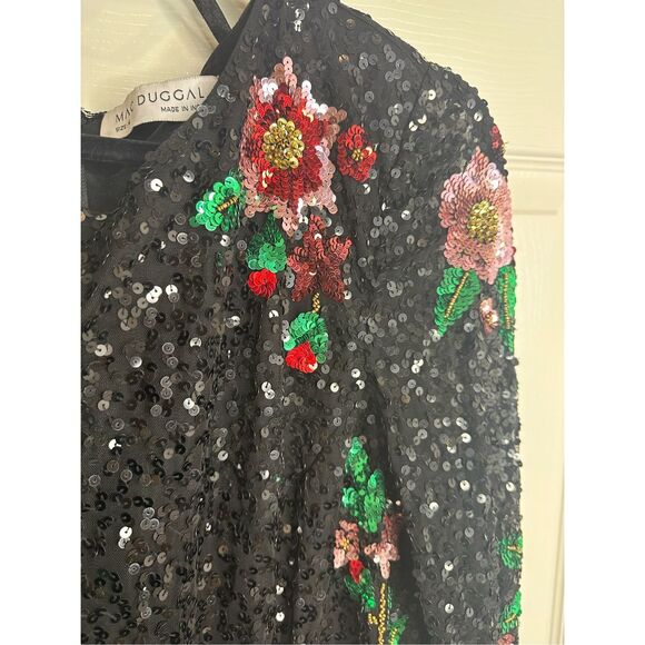 Mac Duggal Sz 16 Style5596 Black Floral Sequin Formal Evening Gown NWT MSRP $698 - Picture 11 of 12
